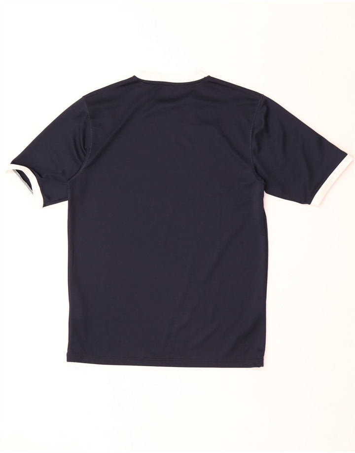 T-shirt męski Umbro, mały, granatowy, z blokami kolorów, poliester