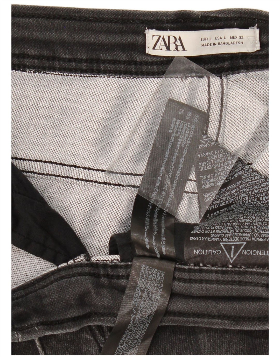 Damskie spodenki jeansowe Zara, duże, W32, szara bawełna
