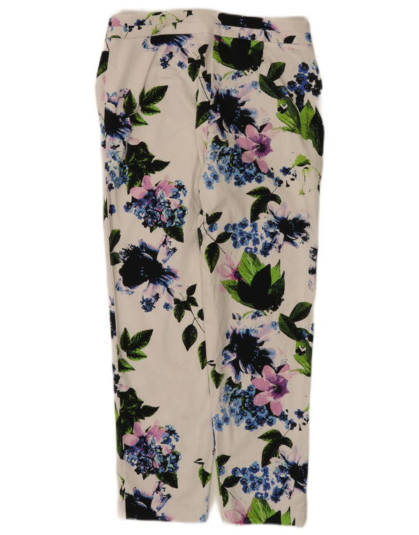 Damskie spodnie Chino Marks & Spencer UK 8 Small W28 L24 Białe kwiaty