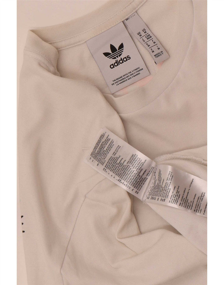 Męska koszulka z grafiką Adidas, średnia, biała bawełna