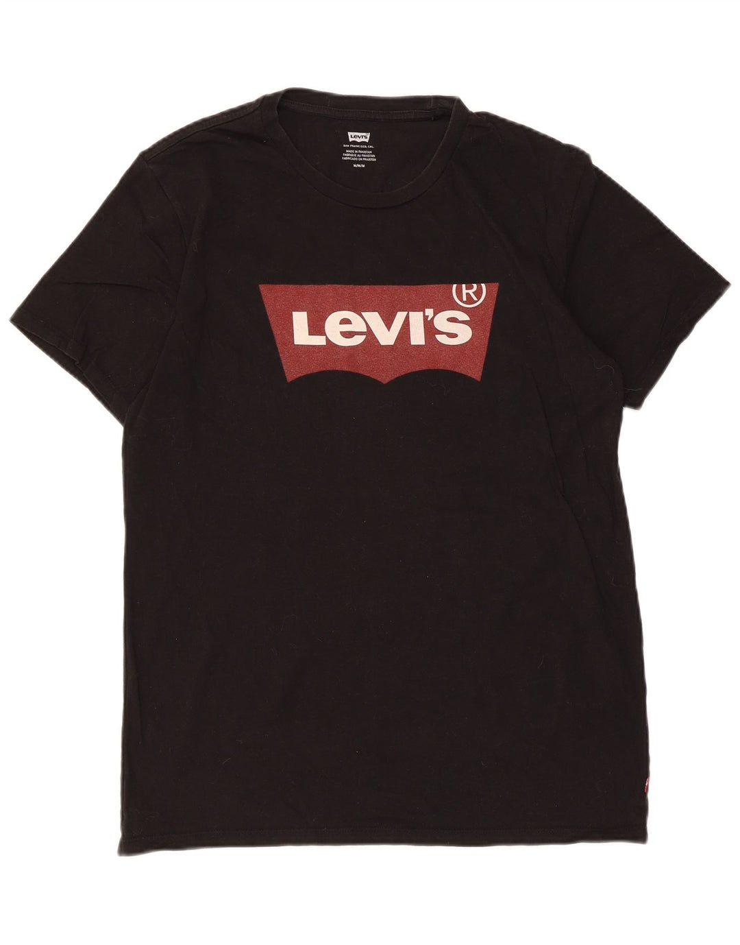 Męska koszulka z grafiką Levi's Top, średnia czarna bawełna