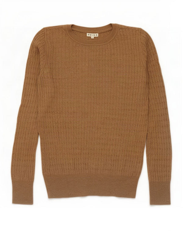 Męski sweter Reiss z dekoltem w łódkę, mały, brązowy, wiskozowy