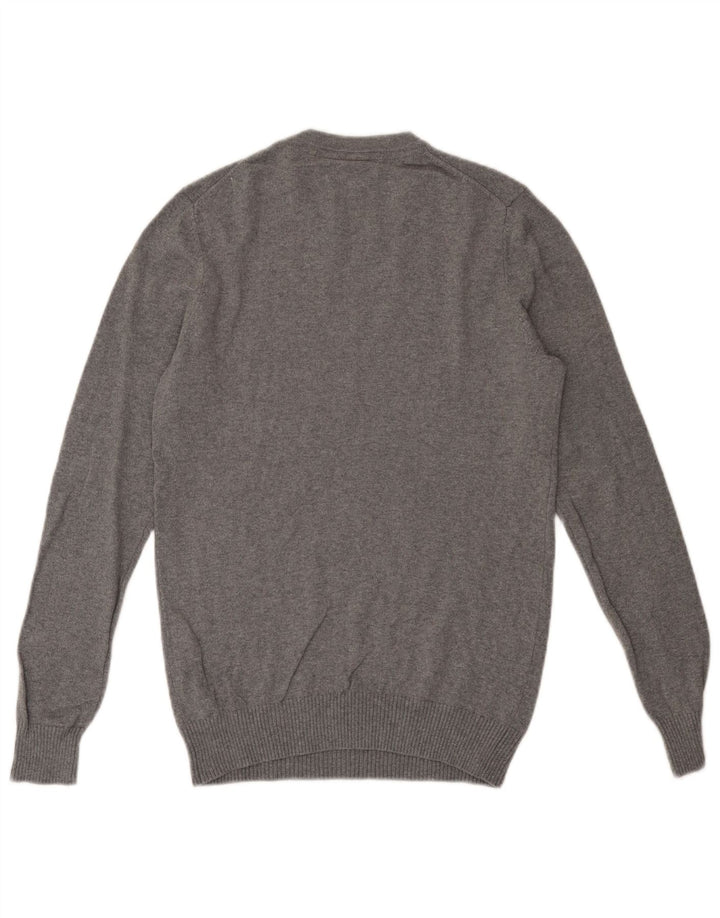 Męski sweter z okrągłym dekoltem Lyle & Scott XS, szara bawełna