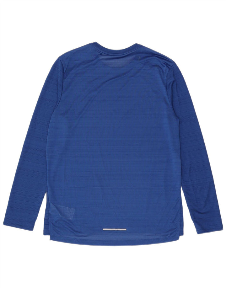 Męska koszulka Nike Dri Fit z długim rękawem, poliestrowa w średnie niebieskie paski