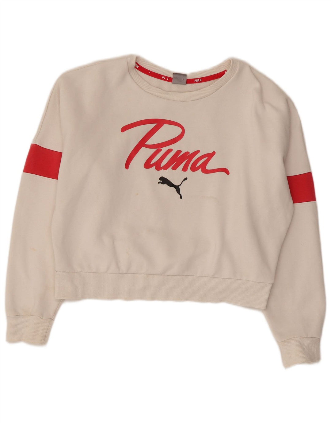 Damski sweter oversize PUMA Crop UK 10 Small White Colorblock
