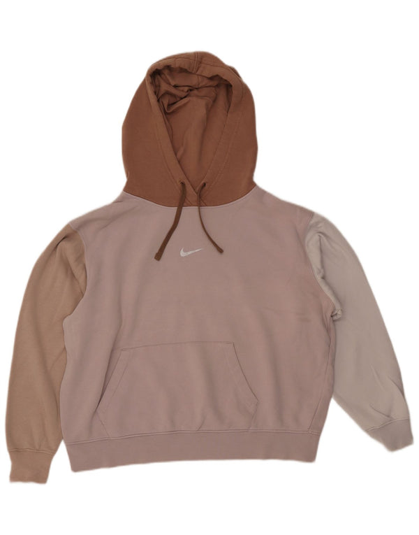 Damski sweter z kapturem NIKE Oversize, UK 14, średni różowy, blok kolorów