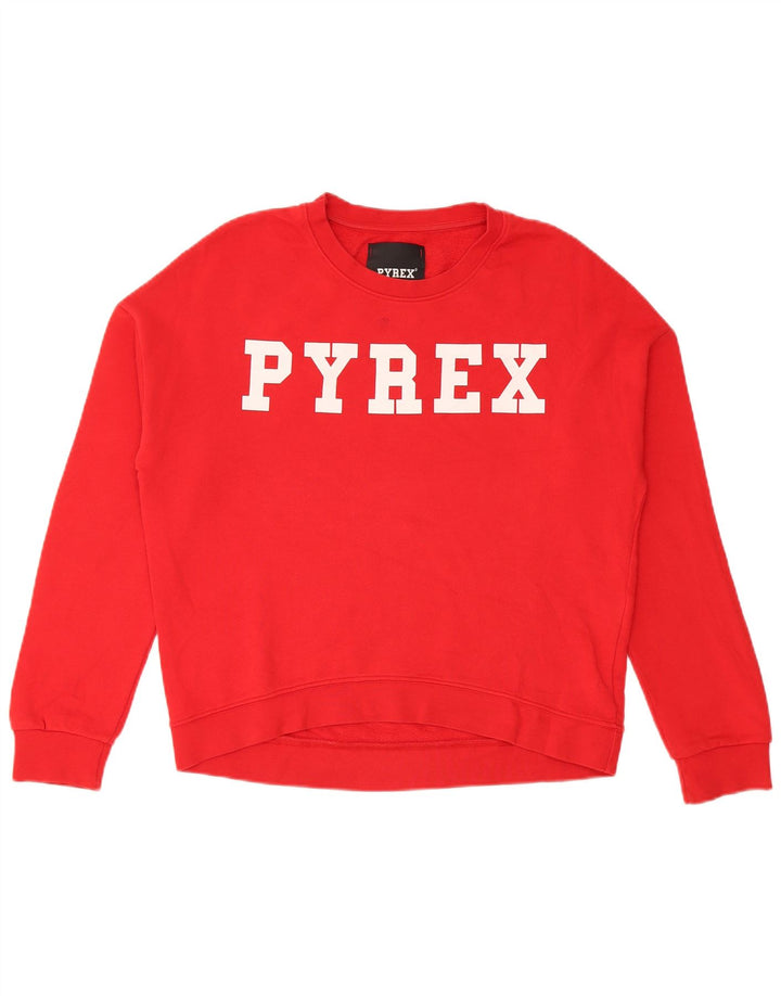 Damska bluza z grafiką Pyrex, UK 14, średnia czerwona bawełna