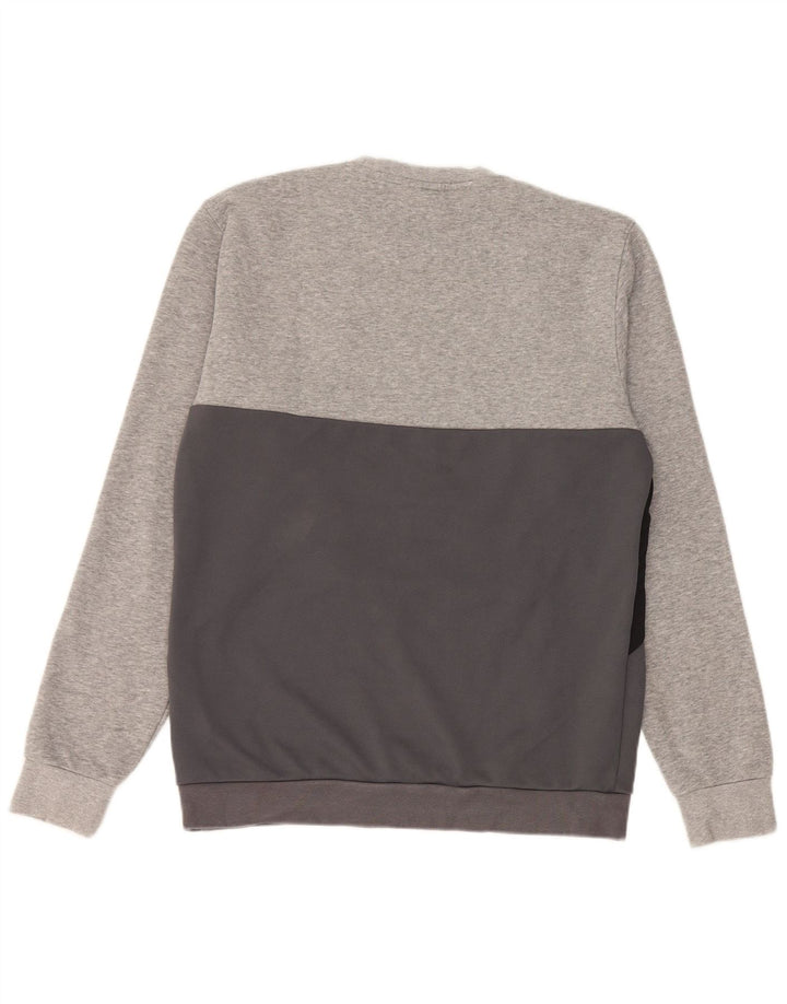 Męska bluza ADIDAS, mała, szara, z blokami kolorów, bawełniana