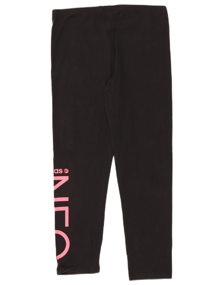 Damskie legginsy ADIDAS Neo Graphic UK 16, duże, czarne, bawełniane