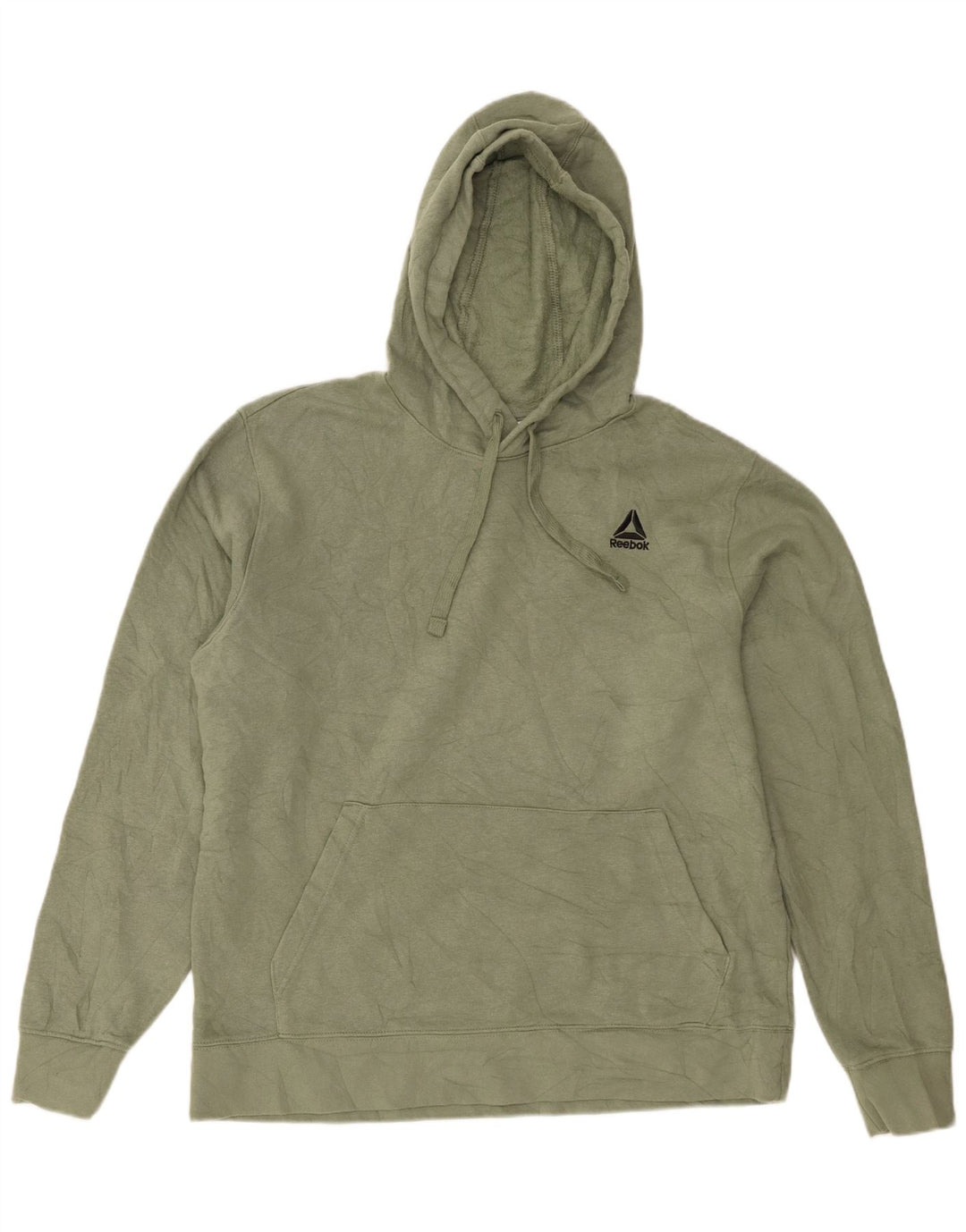 Męski sweter z kapturem Reebok, średni zielony, bawełniany