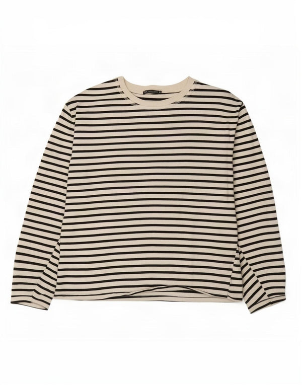 Damski top Zara z długim rękawem UK 18 XL w białe paski