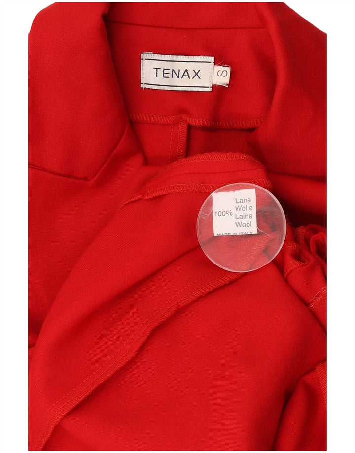 Damska sukienka płaszczowa z długim rękawem Tenax UK 10 Small, czerwona wełna