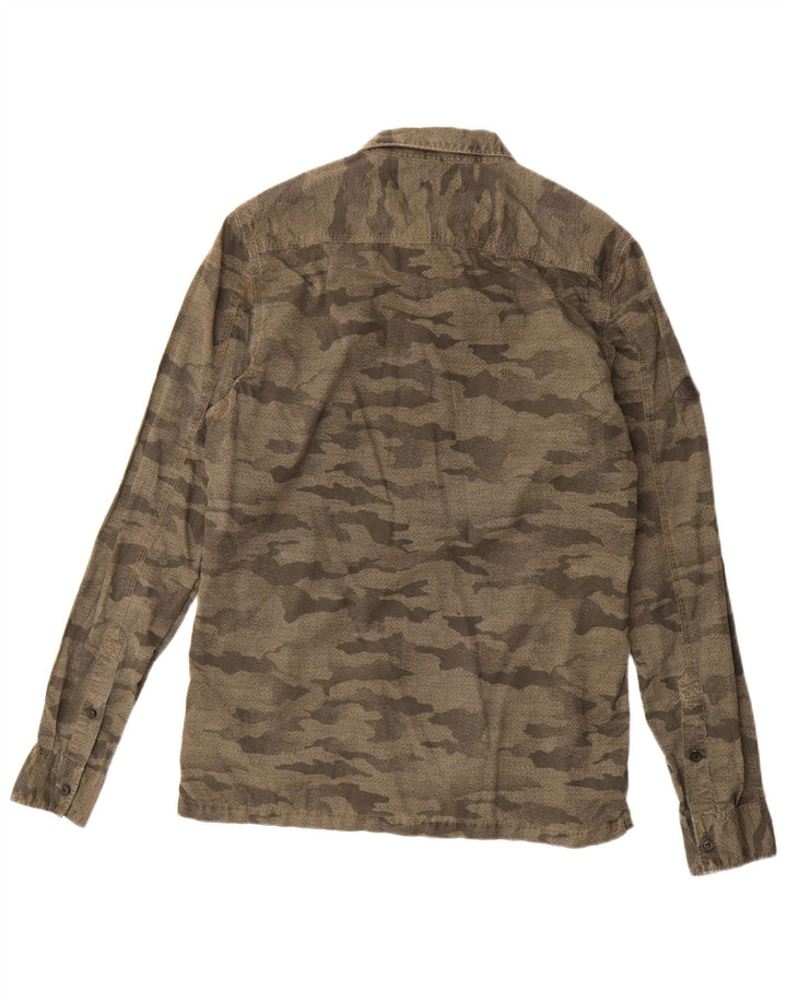 Męska koszula wojskowa Superdry, bawełniana w kolorze kamuflażu, średni khaki