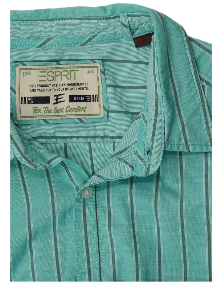 Koszula męska ESPRIT Slim Fit w kolorze średniego turkusu w prążki