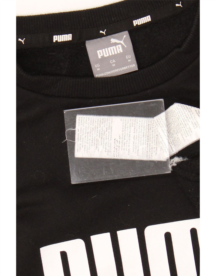 Męski sweter z grafiką PUMA, średni czarny, bawełniany