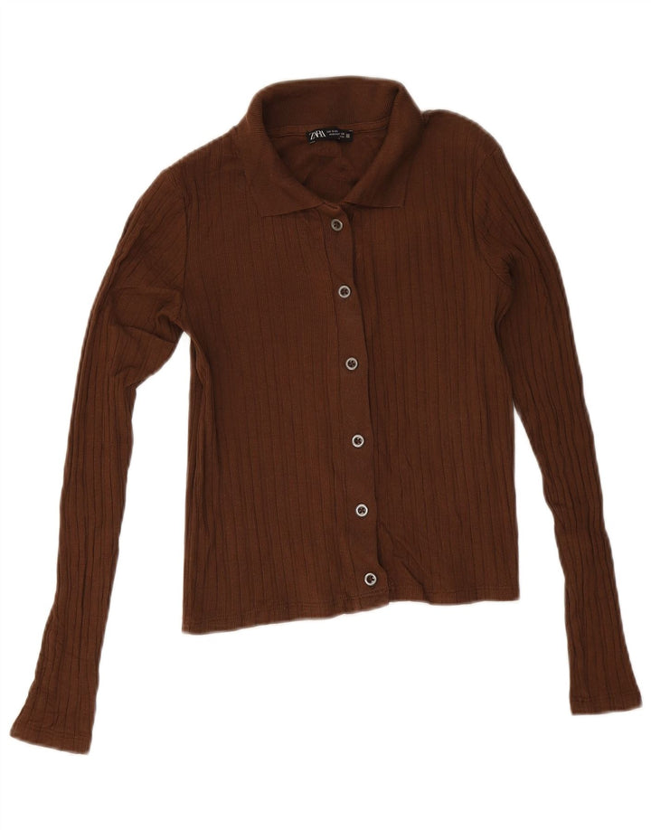 Sweter damski Zara Crop Cardigan UK 10 Small Brown