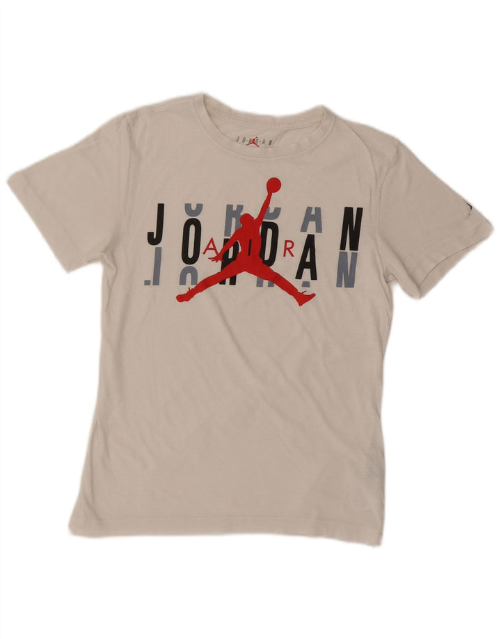 Chłopięcy T-shirt z grafiką JORDAN na 12-13 lat, duży, biały, bawełniany