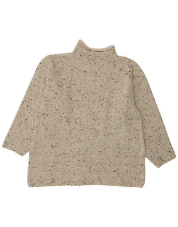 Sweter damski VINTAGE z golfem UK 18 XL Szary, nakrapiany akryl