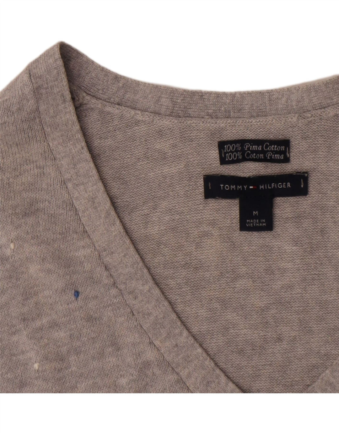 Damski top Tommy Hilfiger z długim rękawem UK 12, średnioszary, bawełniany w cętki