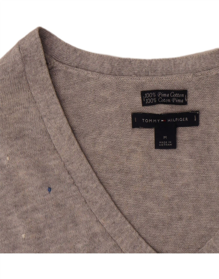 Damski top Tommy Hilfiger z długim rękawem UK 12, średnioszary, bawełniany w cętki