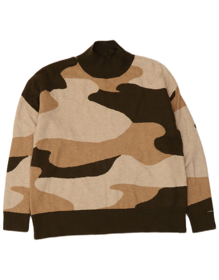 Marks & Spencer Damski sweter z golfem, UK 14, średni khaki