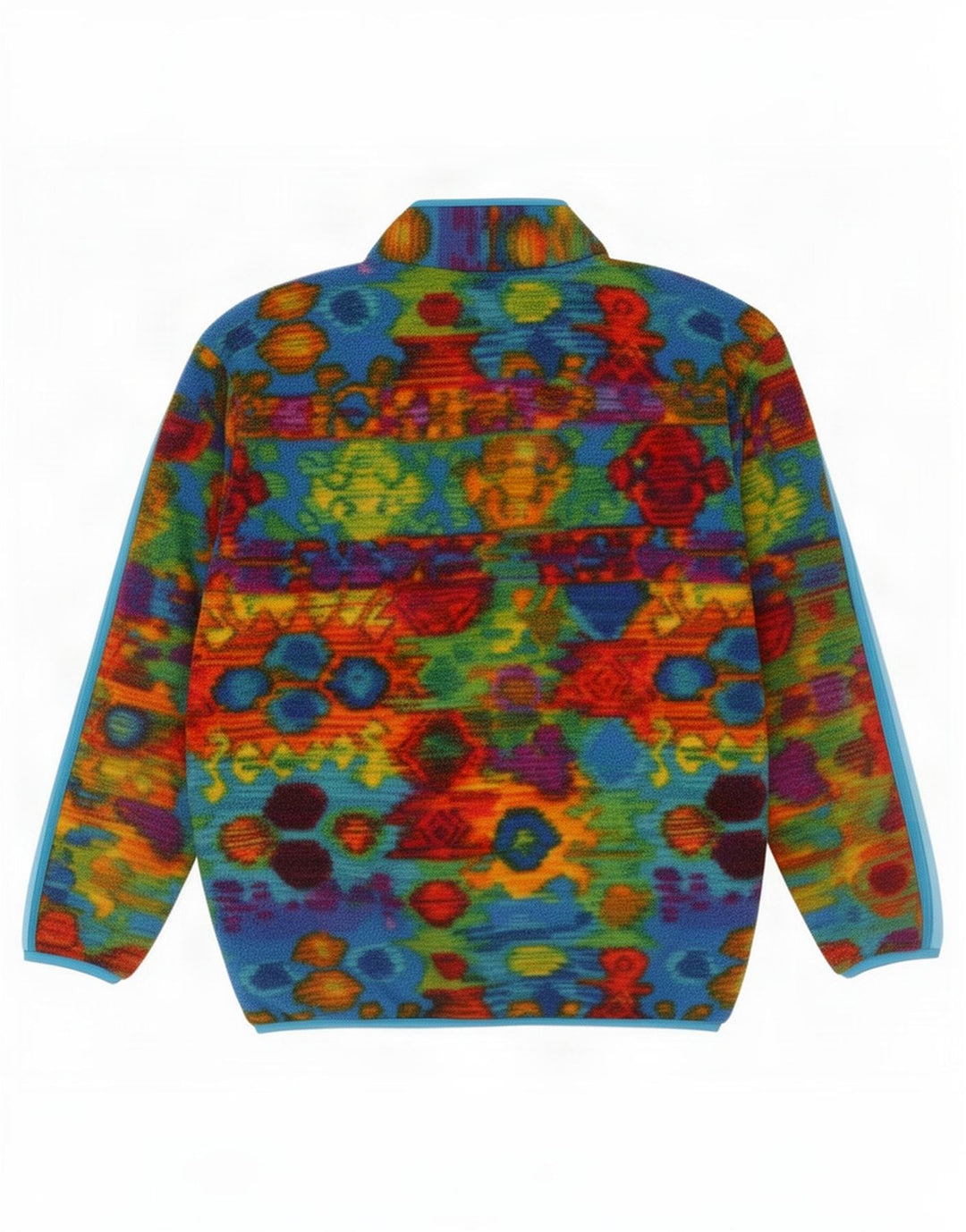 Damski sweter polarowy w stylu vintage, z zamkiem błyskawicznym, EU 40, średni, wielobarwny