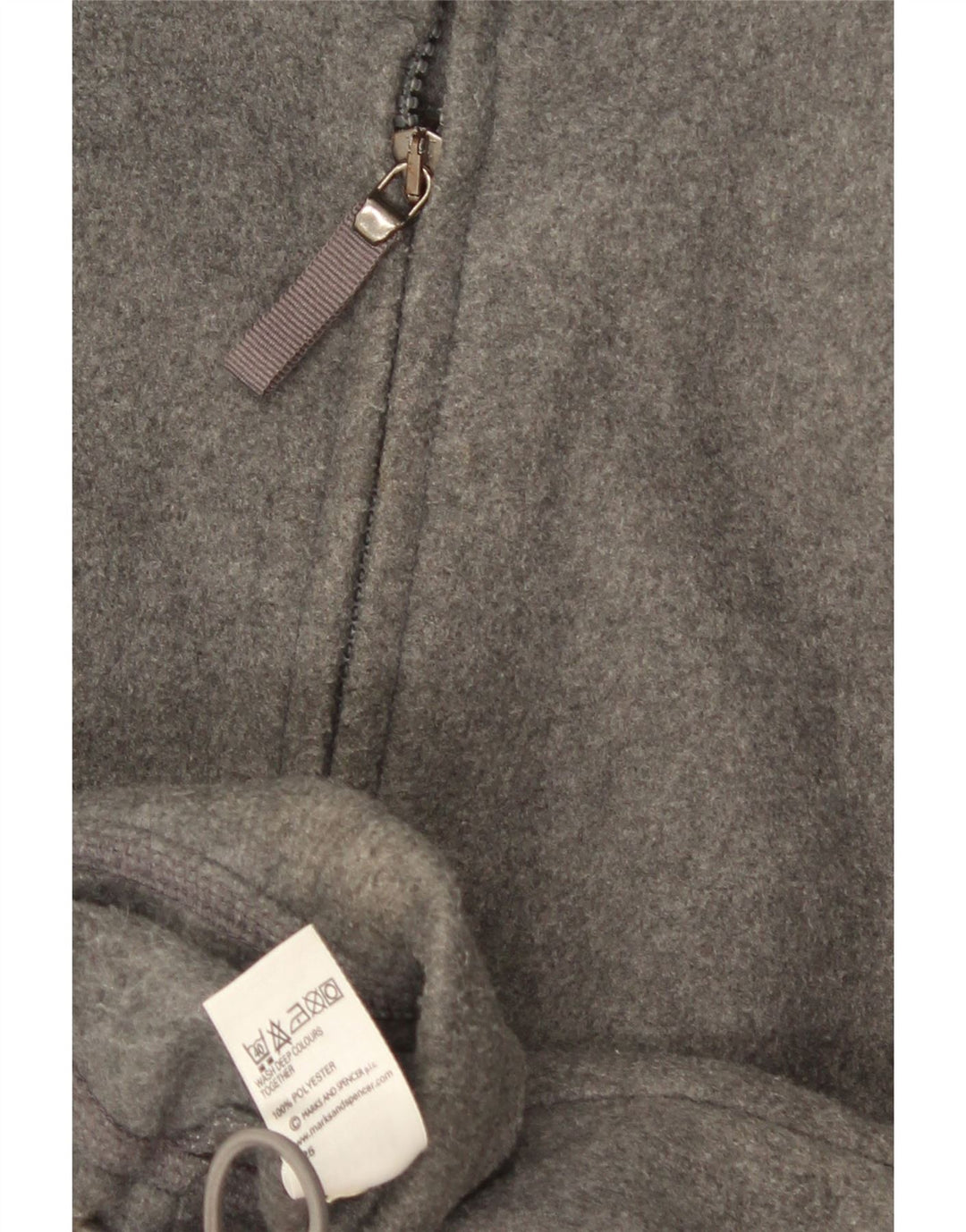 Marks & Spencer Damska kurtka polarowa oversize UK 10, mała, szary poliester