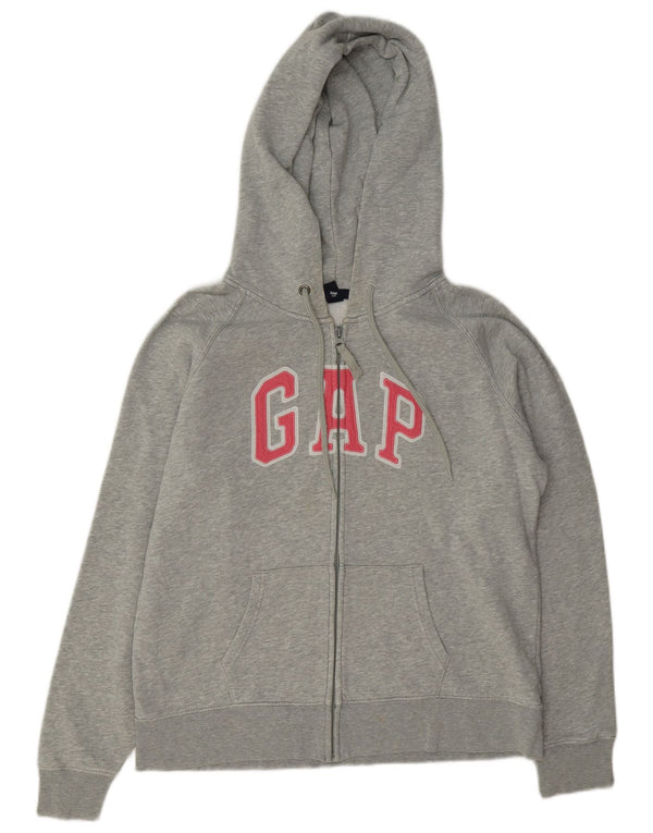 Damski sweter z kapturem i zamkiem błyskawicznym Gap UK 18 XL, szary, nakrapiany, bawełniany