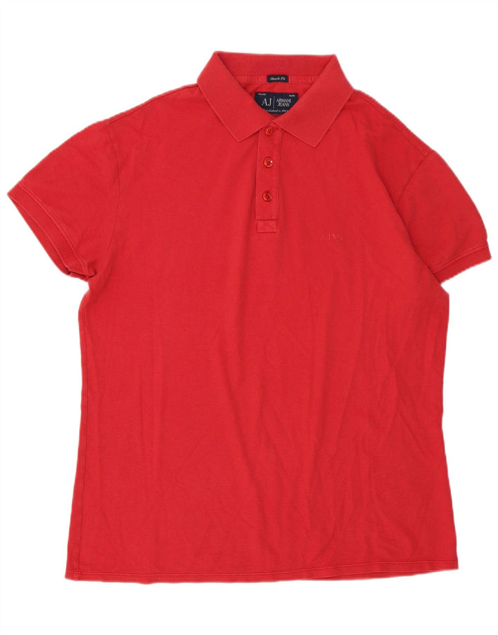 Męska koszulka polo Armani Jeans Muscle, duża, czerwona