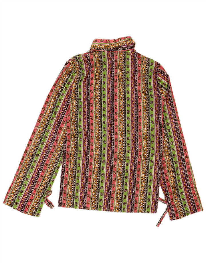 Damska bluzka koszulowa w stylu vintage UK 12, średnia, wielobarwna w kwiaty