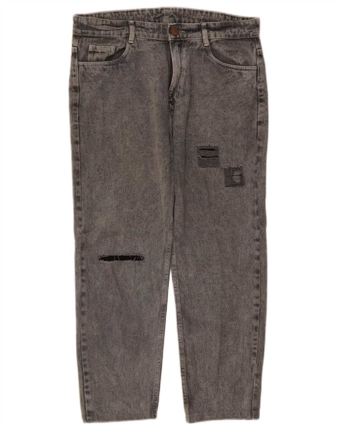 CALVIN KLEIN Mens Distressed Cropped Jeans W34 L25 Grey