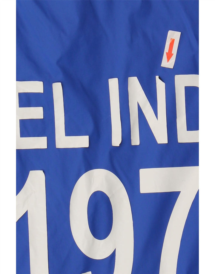 Chłopięca kurtka bomber z grafiką Diesel, 11-12 lat, niebieski nylon z blokami kolorów