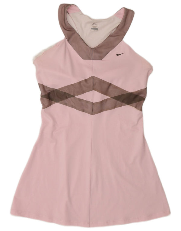 Damska sukienka tenisowa bez rękawów Nike Dri Fit UK 14, duży różowy blok kolorów