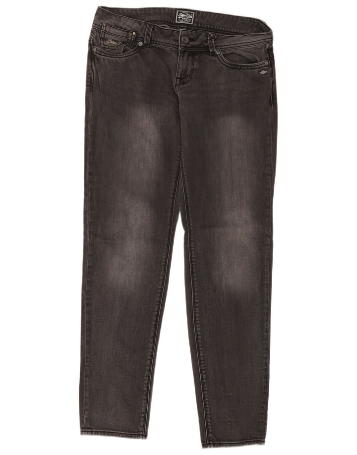 Damskie jeansy Superdry Slim W29 L32 Szara bawełna