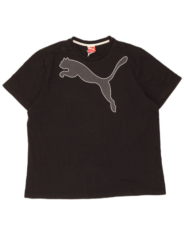 Męska koszulka z grafiką Puma, 2XL, czarna, bawełniana
