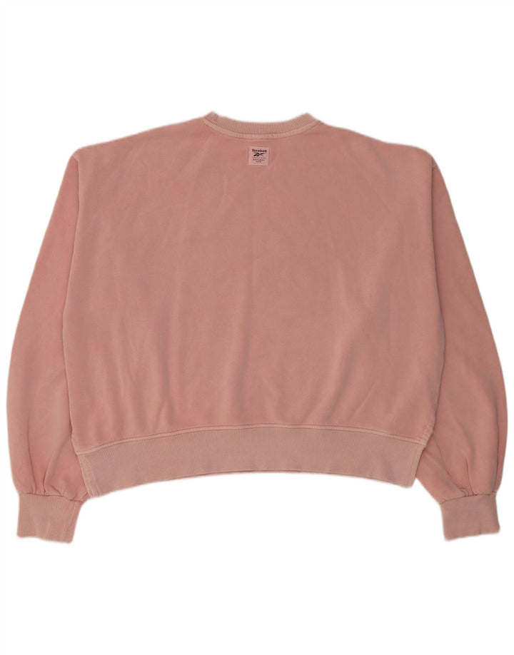 Damska bluza Reebok Crop Oversized Sweter UK 14 Średni Różowy Bawełna