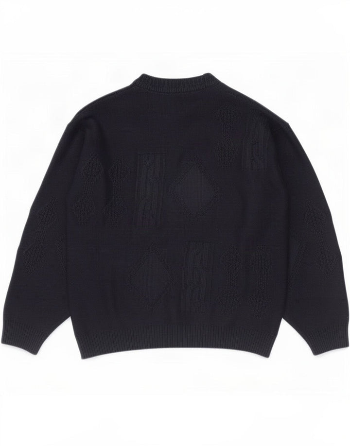 Marks & Spencer Męski sweter St. Michael z okrągłym dekoltem, średni granatowy