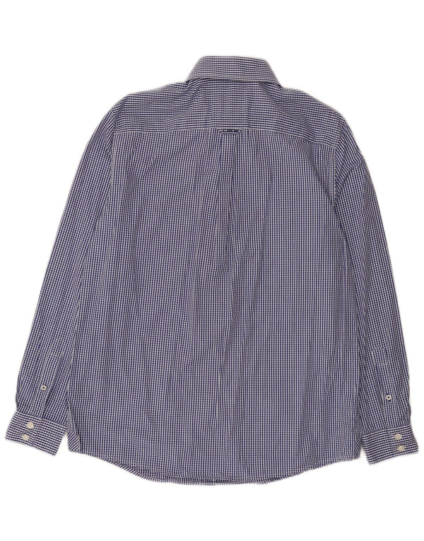 Crew Clothing Mens Classic Fit Shirt Medium Navy Blue Gingham Cotton