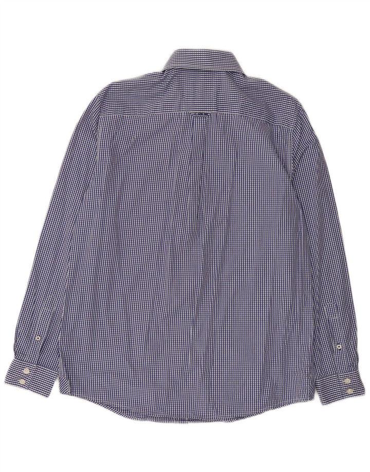 Crew Clothing Męska koszula o klasycznym kroju, średnia, granatowa, bawełniana kratka