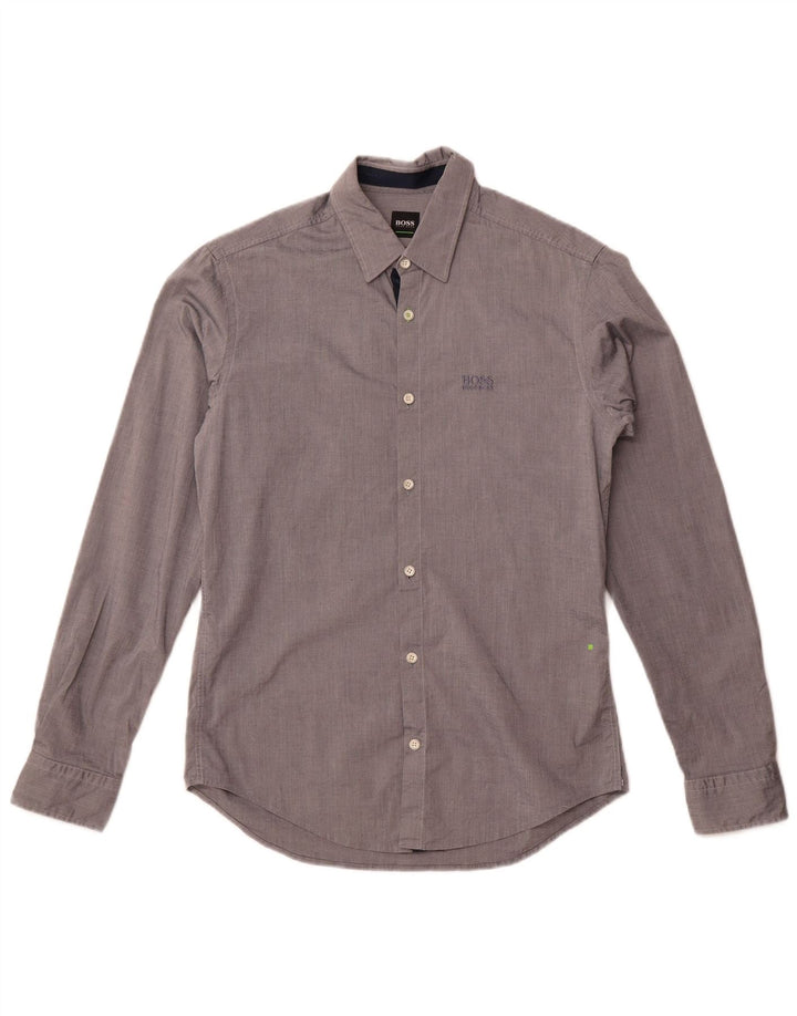 Męska koszula o regularnym kroju Hugo Boss, mała, szara, bawełniana