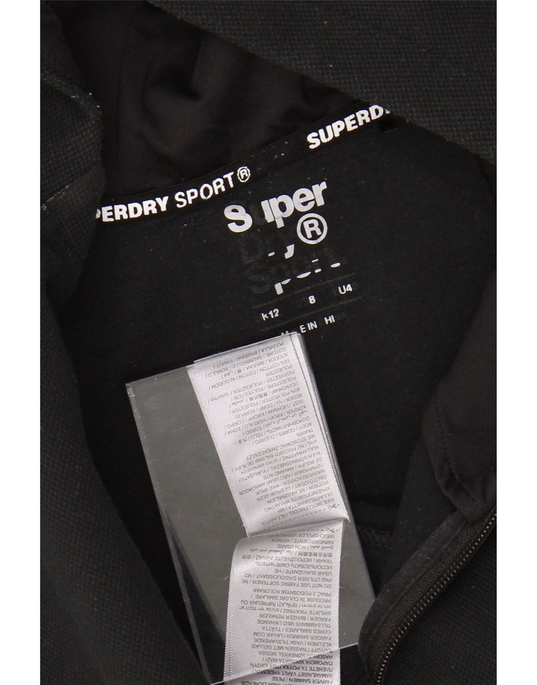 SUPERDRY Damski sweter z kapturem i zamkiem błyskawicznym UK 12, średni czarny poliester