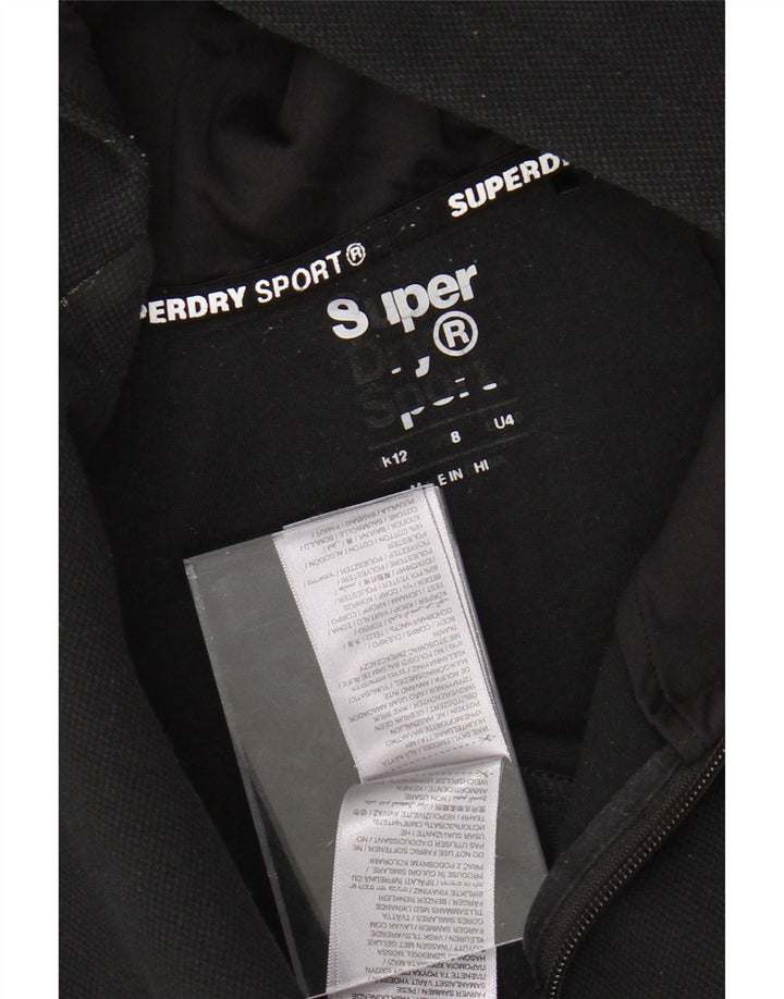 SUPERDRY Damski sweter z kapturem i zamkiem błyskawicznym UK 12, średni czarny poliester