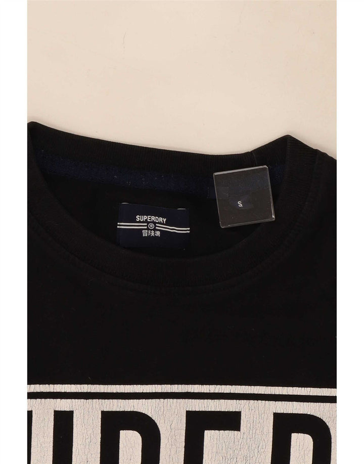 Męski T-shirt Superdry z grafiką, mały, czarny, z blokami kolorów