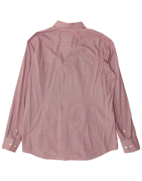 Koszula męska Hugo Boss Slim Fit, rozmiar 43 17 XL, czerwona bawełna w pepitkę