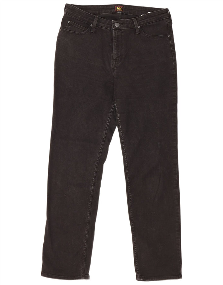 Damskie jeansy Lee Marion Straight W32 L31 Czarne bawełniane