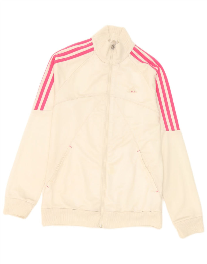 Adidas Dziewczęca bluza dresowa z grafiką, 14-15 lat, biały poliester