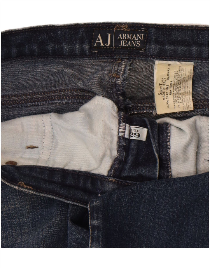 Damskie proste dżinsy Armani W29 L29 Niebieskie bawełniane