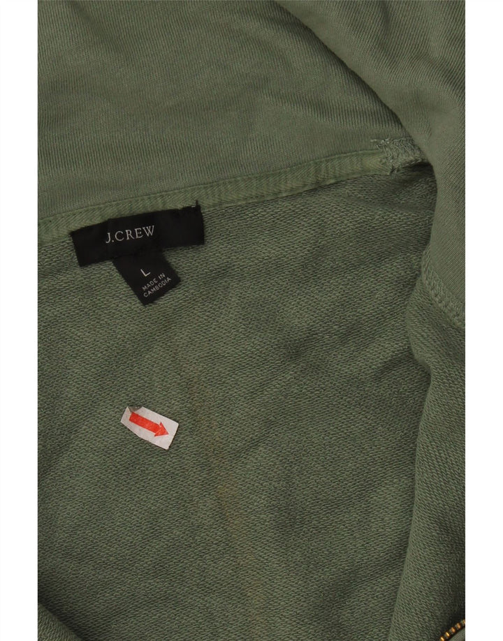 J. CREW Damski sweter oversize z zamkiem błyskawicznym UK 16, duży zielony