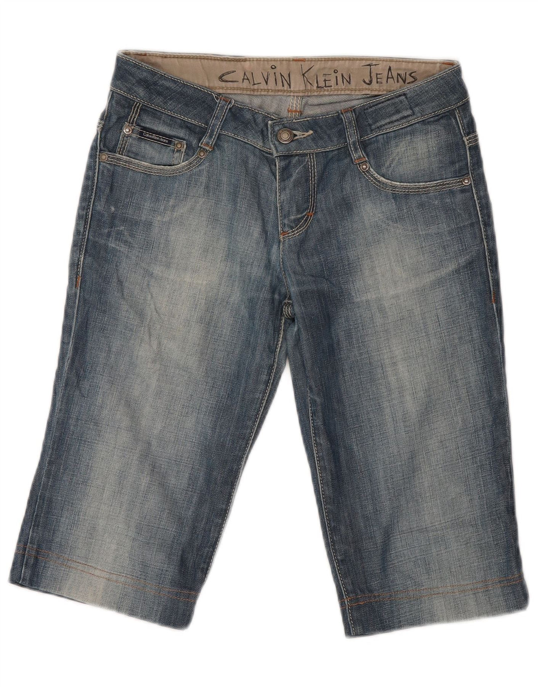 Damskie spodenki jeansowe Calvin Klein Bermudy W26 Małe, niebieskie, bawełniane