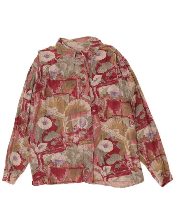 Damska bluzka koszulowa w stylu vintage UK 18 XL, wielobarwna w kwiaty